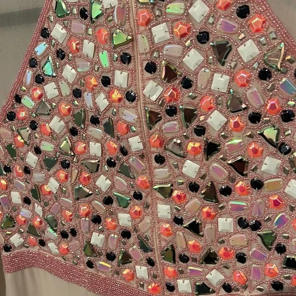 FCUK Light pink mini shift dress with beautiful beading - Picture 3 of 7